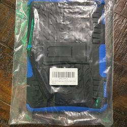 Fire 7 tablet amazon protective case blue hard armor rubber plastic Fire7