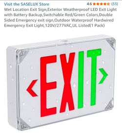 SASELUX - Wet Location Exit Sign,Exterior Weatherproof LED Exit Light - NEW