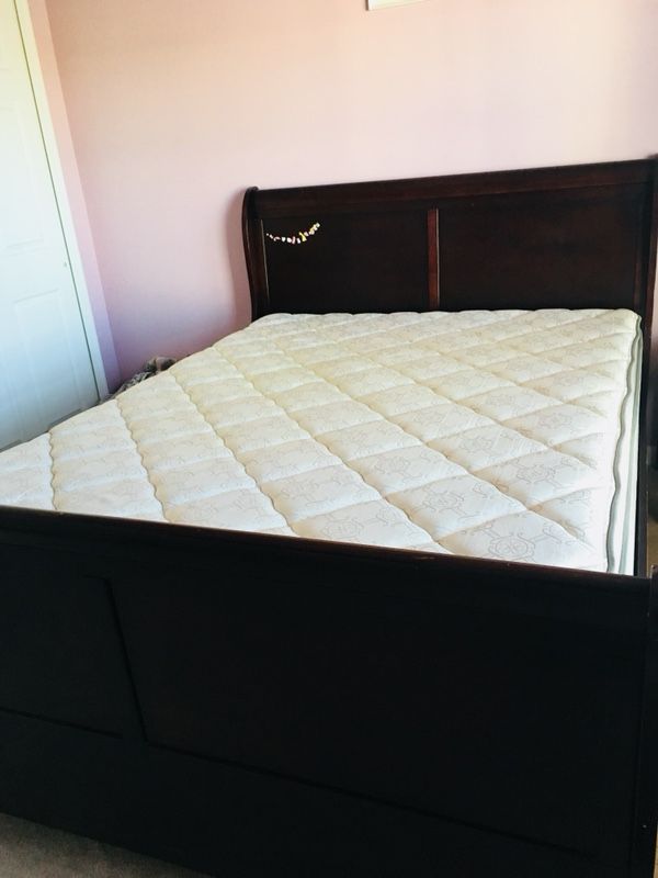 Queen Bed Mattress Foundation Frame And Head Board