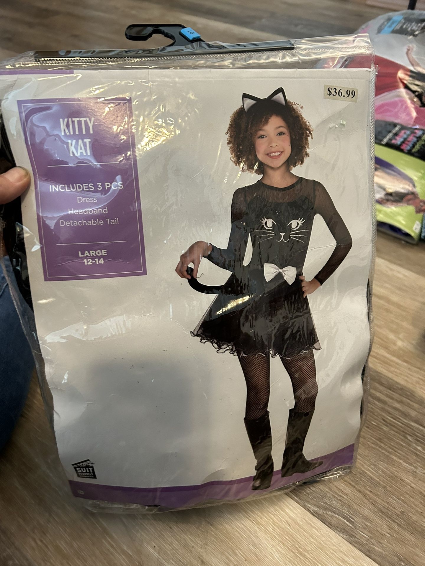New In Package Kitty Cat Youth 12–14 Costume Three-Piece Set