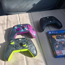Xbox One Controllers And PS4 Game 