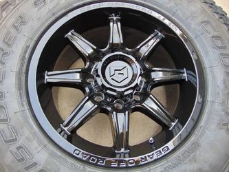 4 New 18X9 Gloss Black Gear Offroad Rims & LT 305 70 18 Cooper ST Maxx 10ply Tires 8X170 +18MM Offset