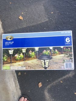 Hampton Bay Solar Black Outdoor Integrated LED Landscape Path Light with Clear Glass Lens (6-Pack)