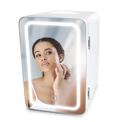 Personal Chiller 6L Mini Fridge Beauty & Skincare Refrigerator Glass Door - White