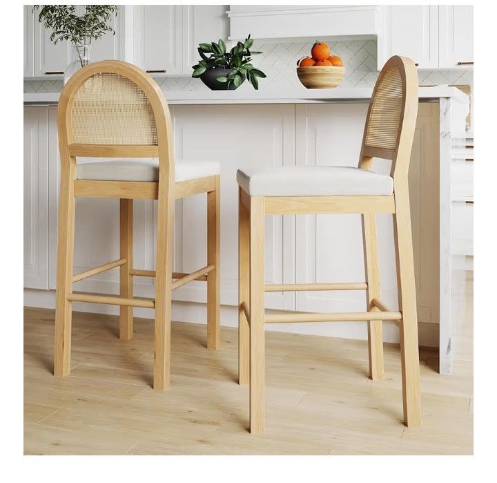 Nathan James Bailey 29 in. Boucle Bar Stool with Back