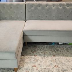 Beautiful Grey Reversible L Shaped Sofa With Chaise