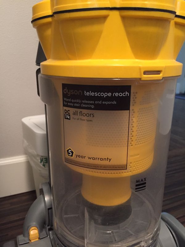 Dyson Dc14 All Floors Silver Yellow Upright Vacuum Cleaner For