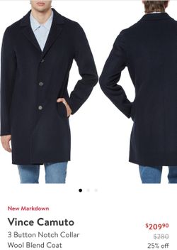 Vince Camuto Wool Blend Coat - Size Medium (Black)