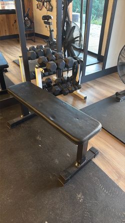 Flat Weight Bench with weights