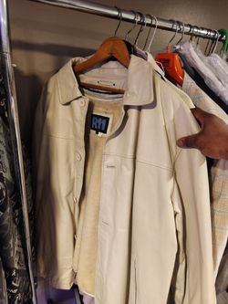 Cream Leather Coat