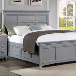 4pc Gray Bedroom Set - Twin / Full / Queen Size Bed Dresser Mirror Nightstand $1499