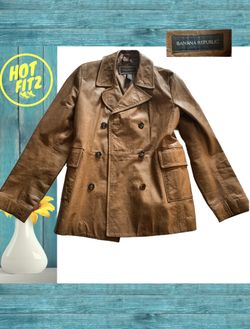 Banana Republic unisex double breasted leather jacket