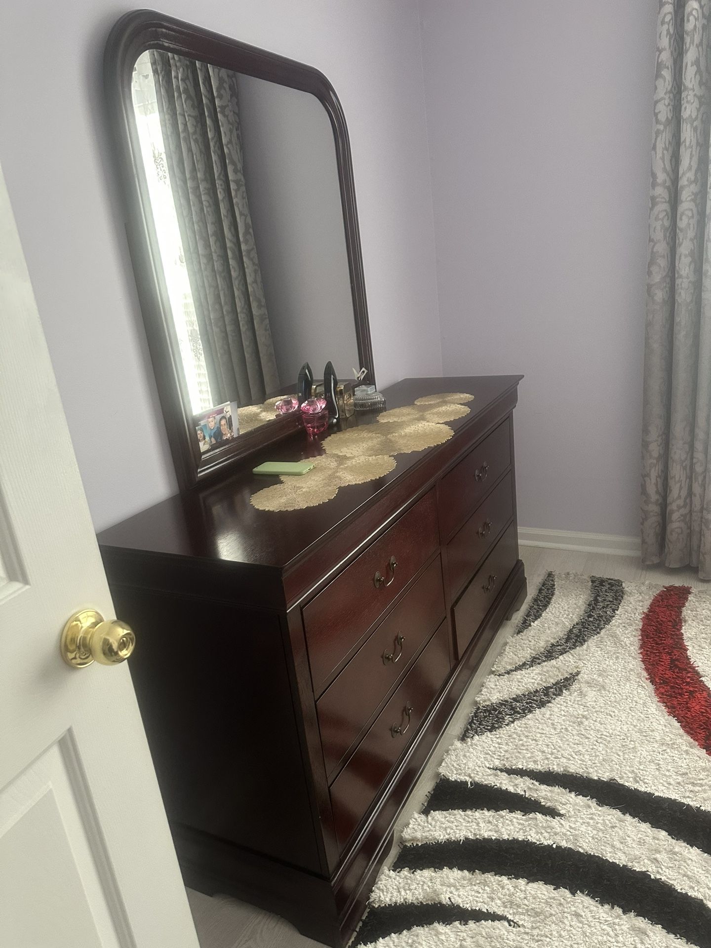 Bedroom Set For Sale - Bed, Nightstands, Mirror And Dresser