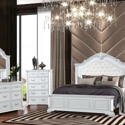 4 PC BEDROOM SET NEW IN BOX (MATTRESS AND CHEST SOLD SEPARATELY)