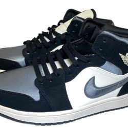 Nike Air Jordan 1 Mid SE Grey Toe Black White men's sneakers shoes 9 US - w/BOX