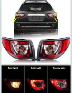 1 Pair Tail Light Rear Lamp Compatible for 2013-2017 Chevy Traverse Left Driver And Right Passenger Side With Bulbs Both Lights 9 6 GM28