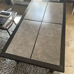 Outdoor Table with Ceramic Tile Inserts 