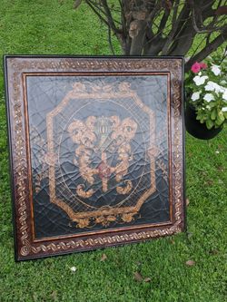 32 x 30 Vintage French Wooden Crest Royal Coat Of Arms. Wall Frame ( by Maitland Smith)