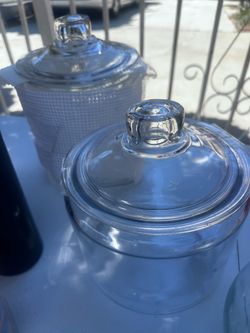 Big jars with lids and scooper