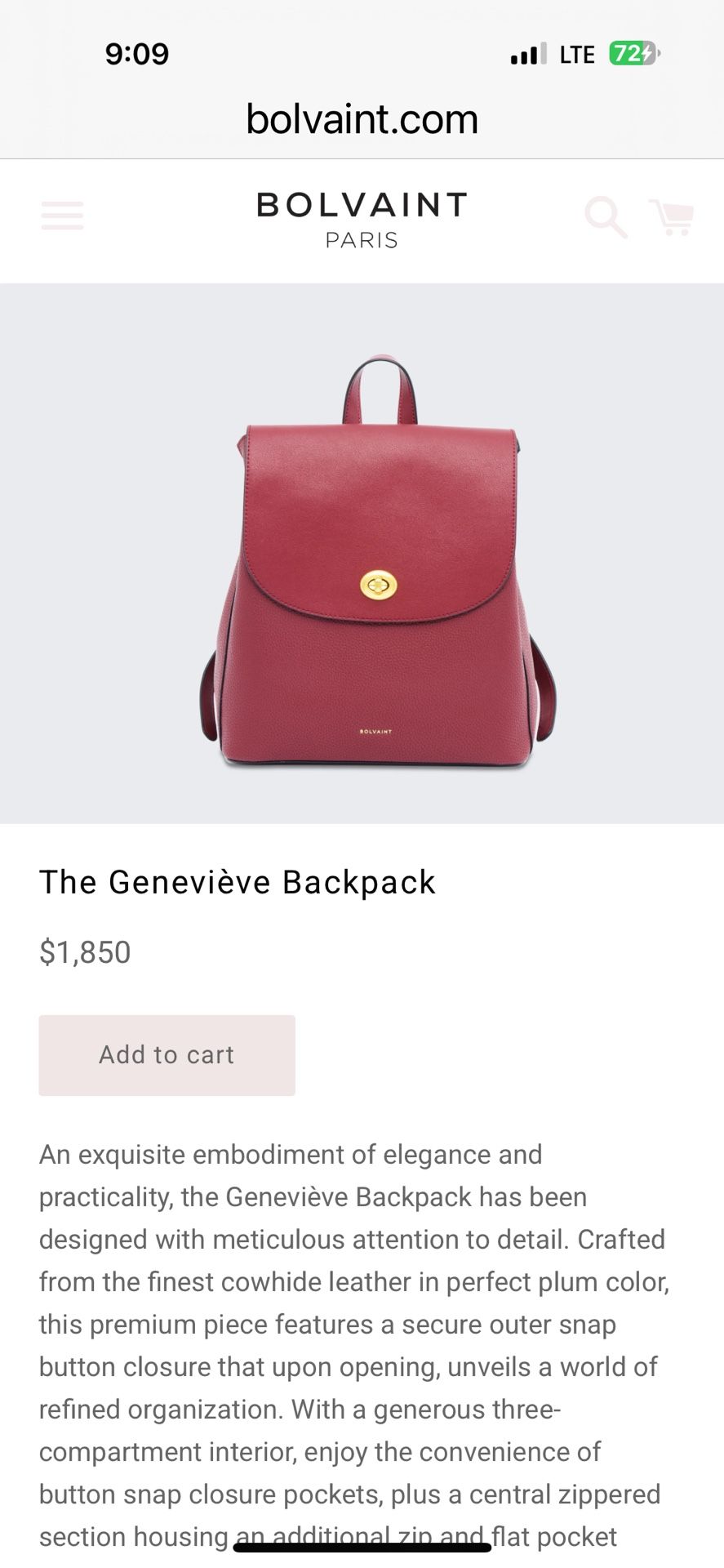 BOLVAINT PARIS LEATHER BAG