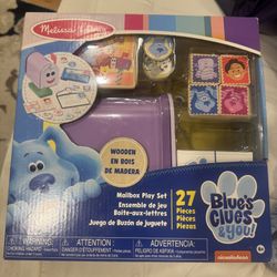 Brand New Melissa & Doug Blue's Clues & You! Wooden Mailbox Play Set (27 Pieces)
