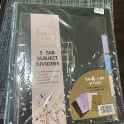 NEW Black And Gold Binder With Dividers 