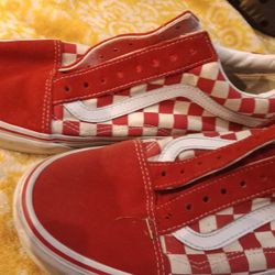 Epic VANS Old Skool Sk8 Red&White Checker Unisex Skateboard Shoe (Men 9/Women 10.5)