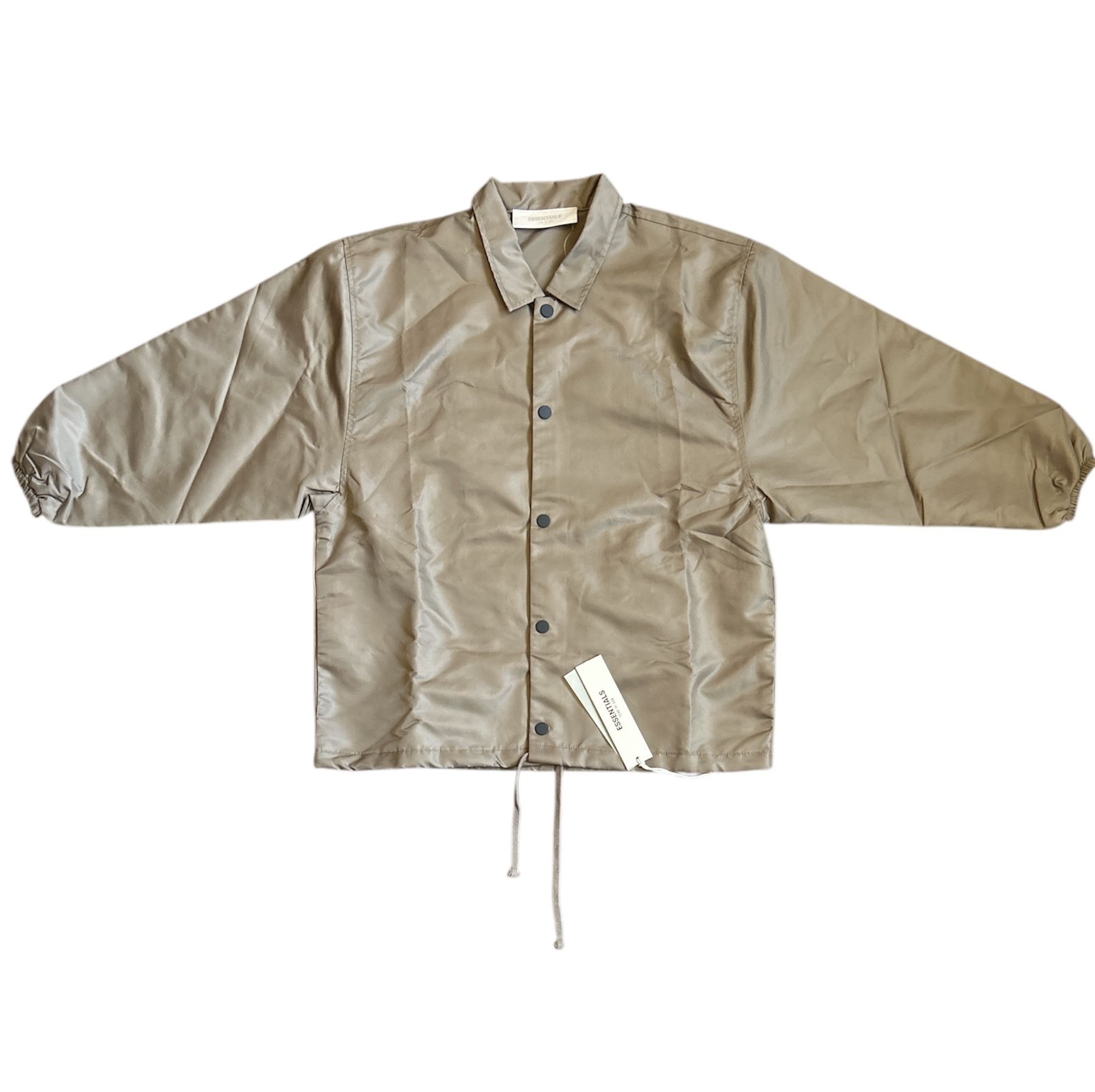 NWT Fear of God Essentials Kids Wood Logo Patch Drawstring Hem Jacket Size: 10