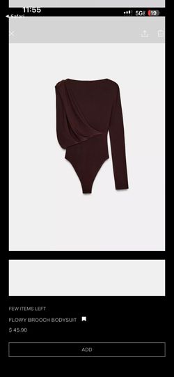 Zara Flowy Brooch Bodysuit Size M