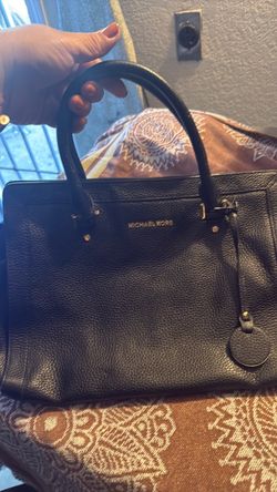 Michael Kors Black Leather Satchel Handbag