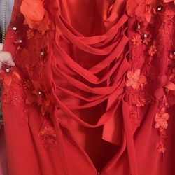 red custom dress 