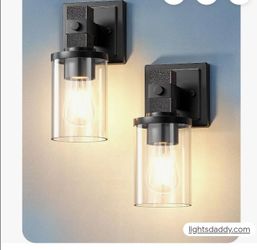 EDISHINE Wall Sconces Set of 2, Vintage Bronze 1-Light Fixtures with Clear Glass Shade, Model HHVL02M