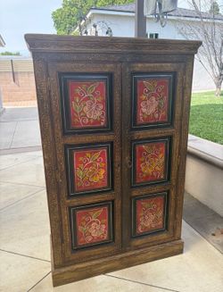 Hand Painted Storage Cabinet