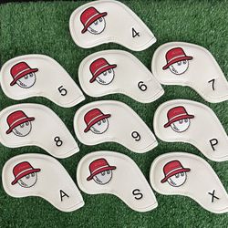 Malbon Gold Iron Covers - White/Red