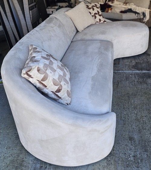 Modern Beige Circular Chaise Sofa
