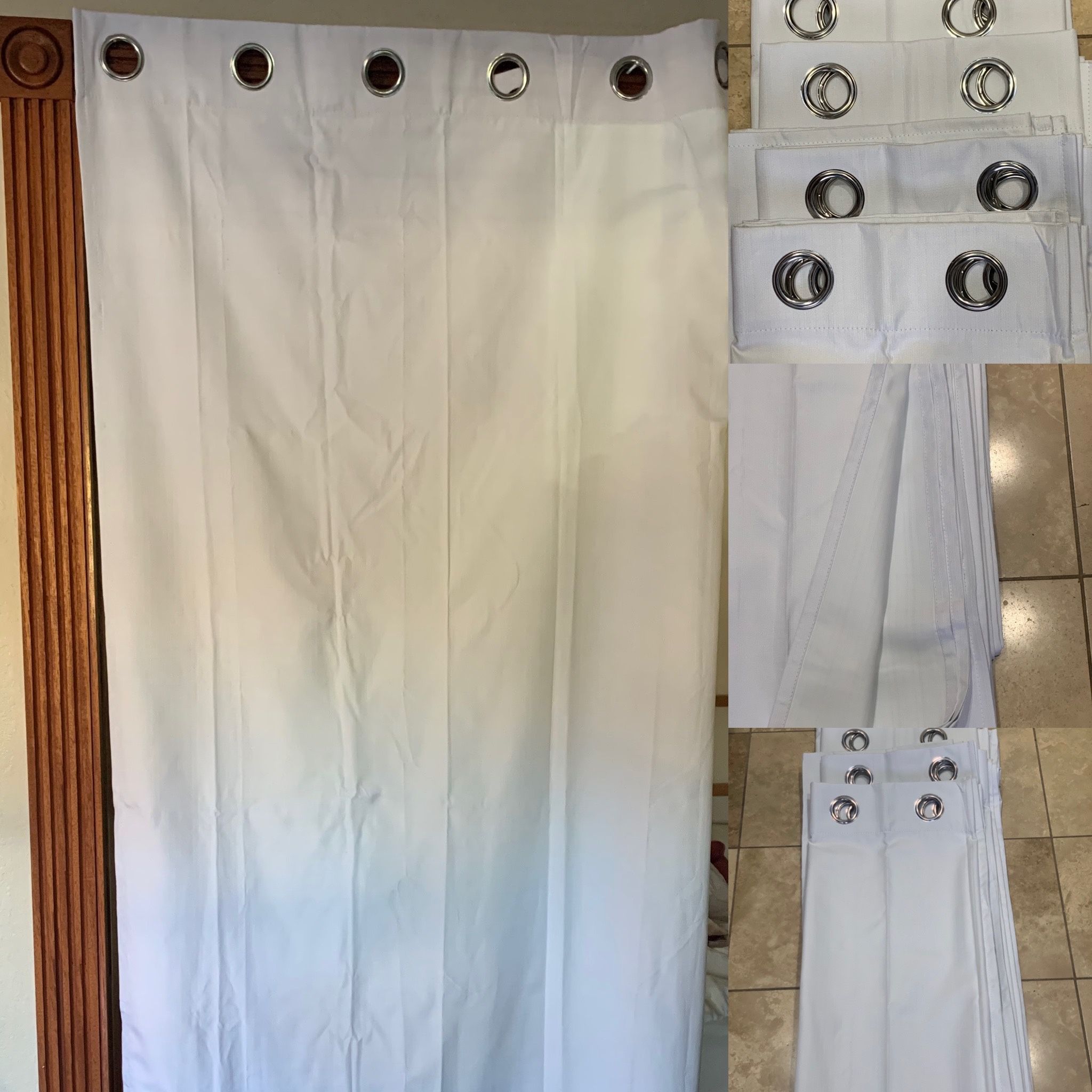 NEW (4) White Long Panel Curtains (84 L X 52 W)