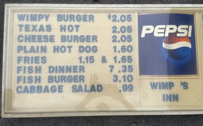 Vintage Original 6ft Pepsi Menu Sign With Numbers & Letters for