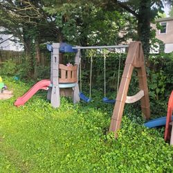 Little Tykes Outdoor Swing Set Clubhouse and Slide