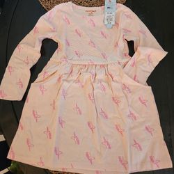 Cat & Jack Long Sleeve Unicorn Pink Dress  XS (4/5)