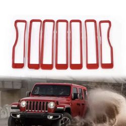 Front Grill Mesh Inserts Clip-in Grille Guard Trims For 18+ Jeep Wrangler JL JLU