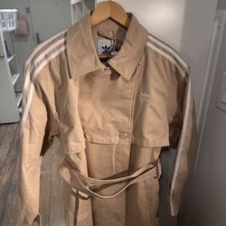 adidas x Originals  ADICOLOR TRENCH COAT TWILL IZ0382 Womens Medium Khaki Rare