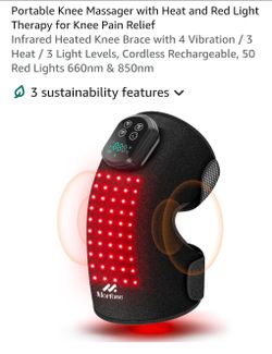 Portable Knee Massager with Heat and Red Light Therapy.