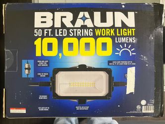 Braun 50ft LED String Work Lights 10,000 Lumens
