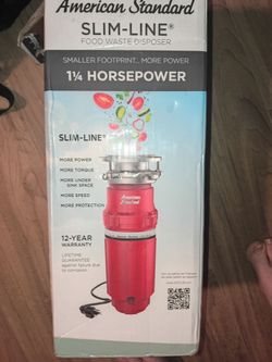 American standard 1 1/4 horsepower food waste disposer