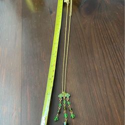 1928 Collection green charm necklace