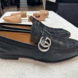 Gucci Black Leather Loafers Size 9