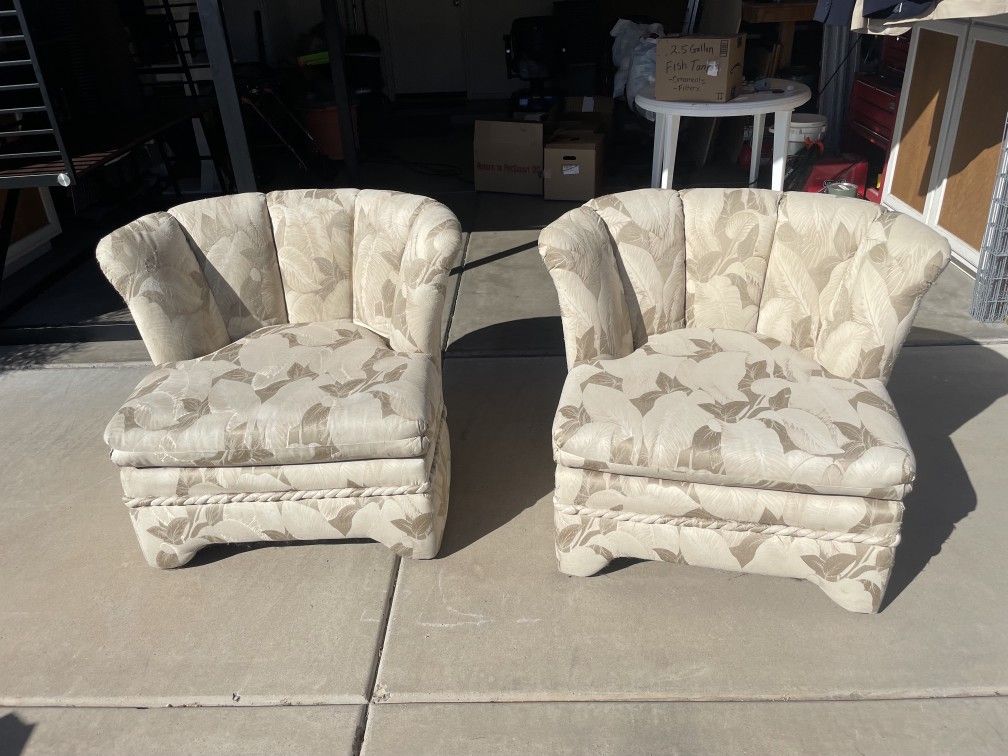 Cream & Taupe/Grey Oversized Chairs