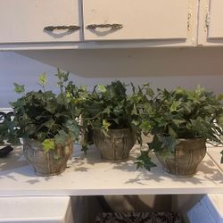 Set Of 3 Fake Plants 