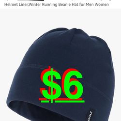 (M-L) Fleece Skull Cap,Thermal Ski Cycling Helmet Liner, Winter Running Beanie Hat for Men Women