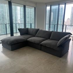 Dark Gray Cloud Sectional (Brand New)